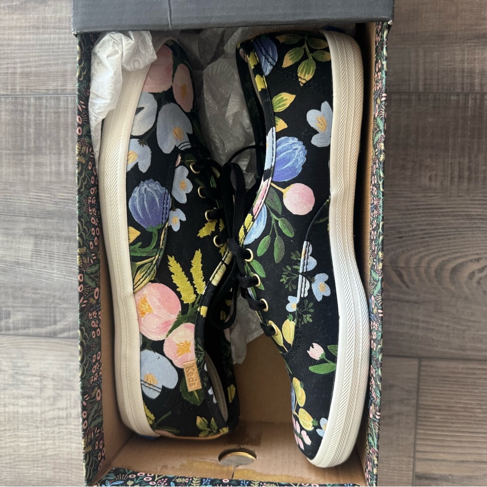 Keds & Rifle Paper Co Navy Floral Sneakers Casual Low-Top